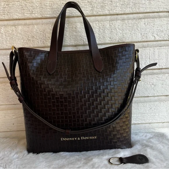 DOONEY & BOURKE Woven XL Lilliana Brown Sorrento Tote Shoulder Bag Satchel - Picture 5 of 12